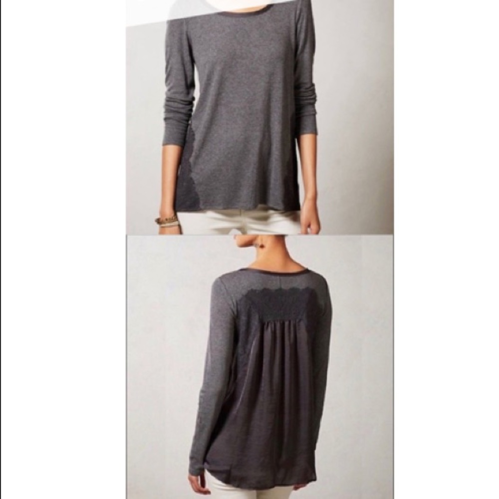 Anthropologie Bordeaux lace/satin thermal - size M